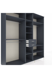Kronos Dolap 10 Raflı 2 Çekmeceli 3 Askılı 220x59x243 Antrasit-Antrasit/Antrasit