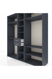 Kronos Dolap 10 Raflı 2 Çekmeceli 3 Askılı 220x59x243 Antrasit-Antrasit/Antrasit