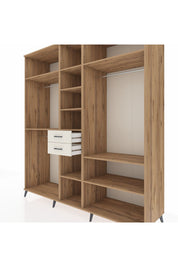 Kronos Dolap 10 Raflı 2 Çekmeceli 3 Askılı 220x59x243 Çam-Çam/Aytaşı