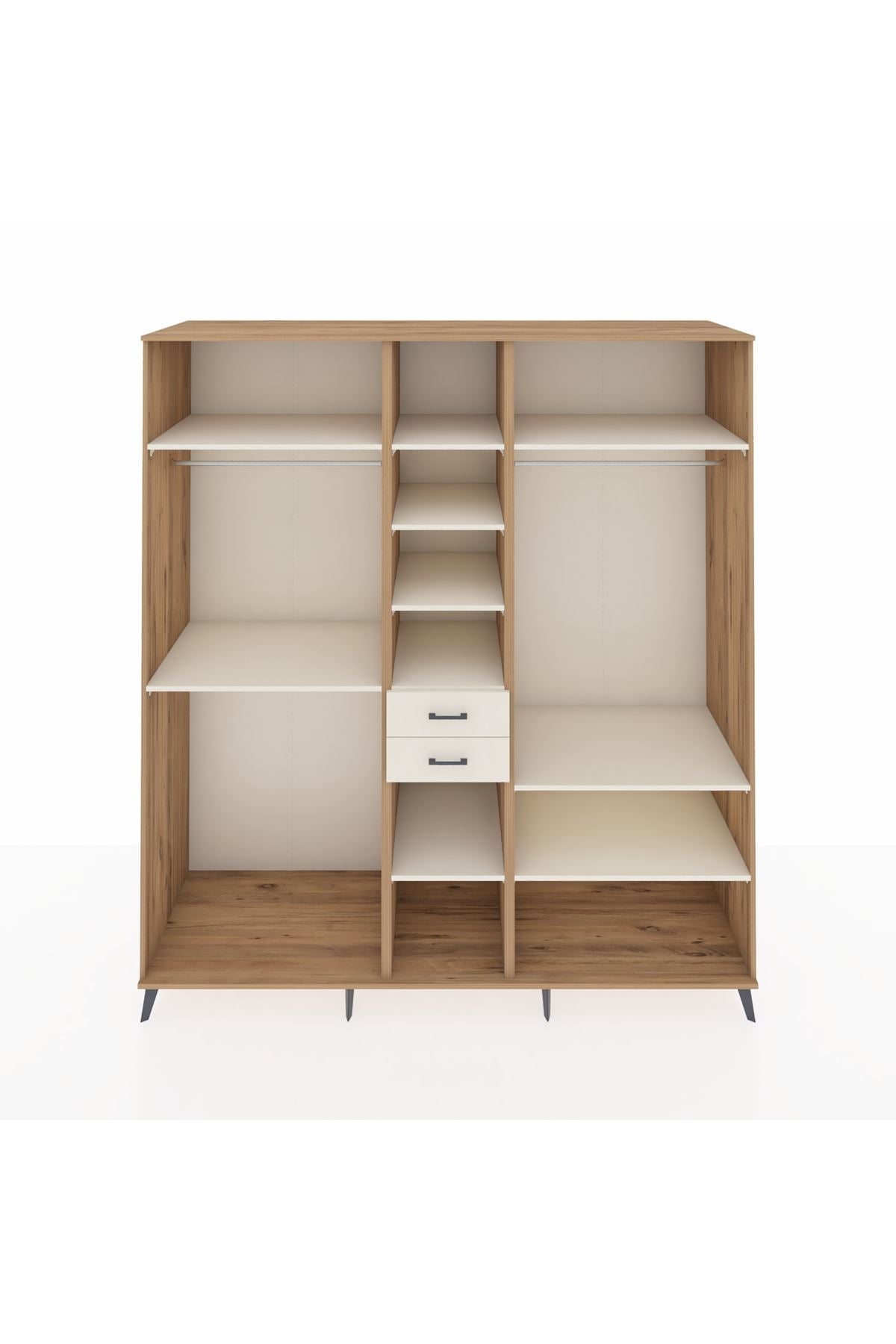 Kronos Dolap 10 Raflı 2 Çekmeceli 3 Askılı 220x59x243 Çam-Aytaşı/Aytaşı