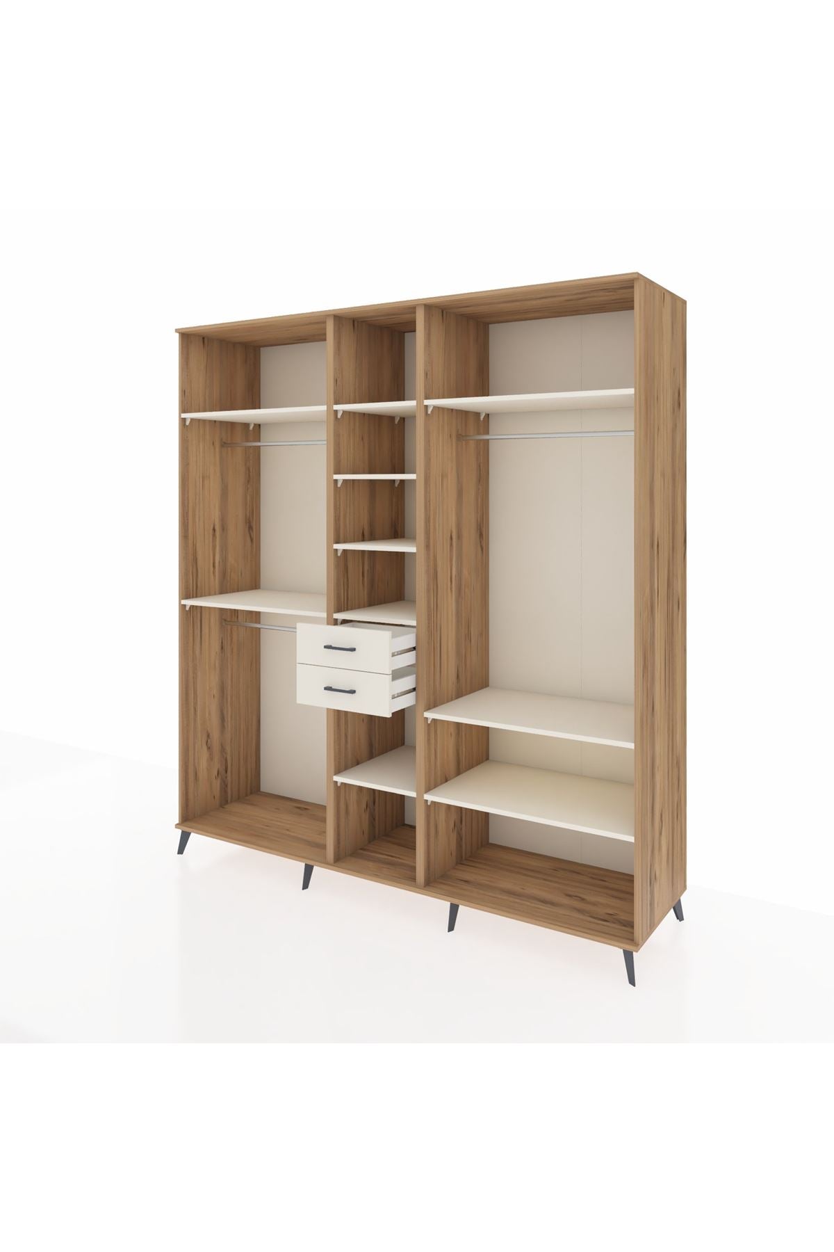 Kronos Dolap 10 Raflı 2 Çekmeceli 3 Askılı 220x59x243 Çam-Aytaşı/Aytaşı