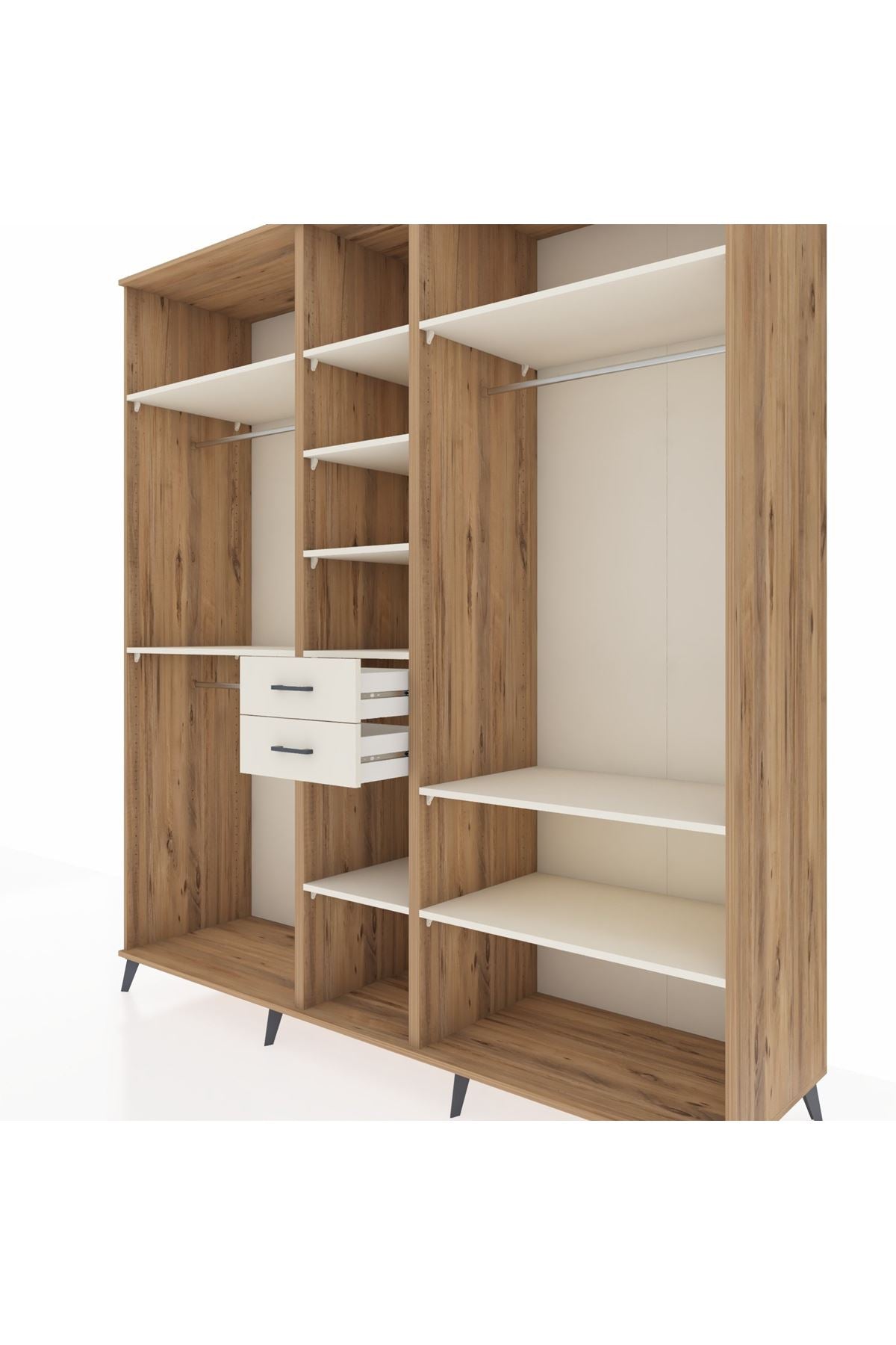 Kronos Dolap 10 Raflı 2 Çekmeceli 3 Askılı 220x59x243 Çam-Aytaşı/Aytaşı