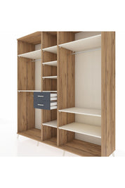 Kronos Dolap 10 Raflı 2 Çekmeceli 3 Askılı 220x59x243 Çam-Aytaşı/Antrasit