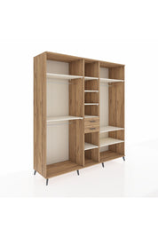 Kronos Dolap 10 Raflı 2 Çekmeceli 3 Askılı 220x59x243 Çam-Aytaşı/Çam