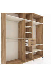 Kronos Dolap 10 Raflı 2 Çekmeceli 3 Askılı 220x59x243 Çam-Aytaşı/Çam