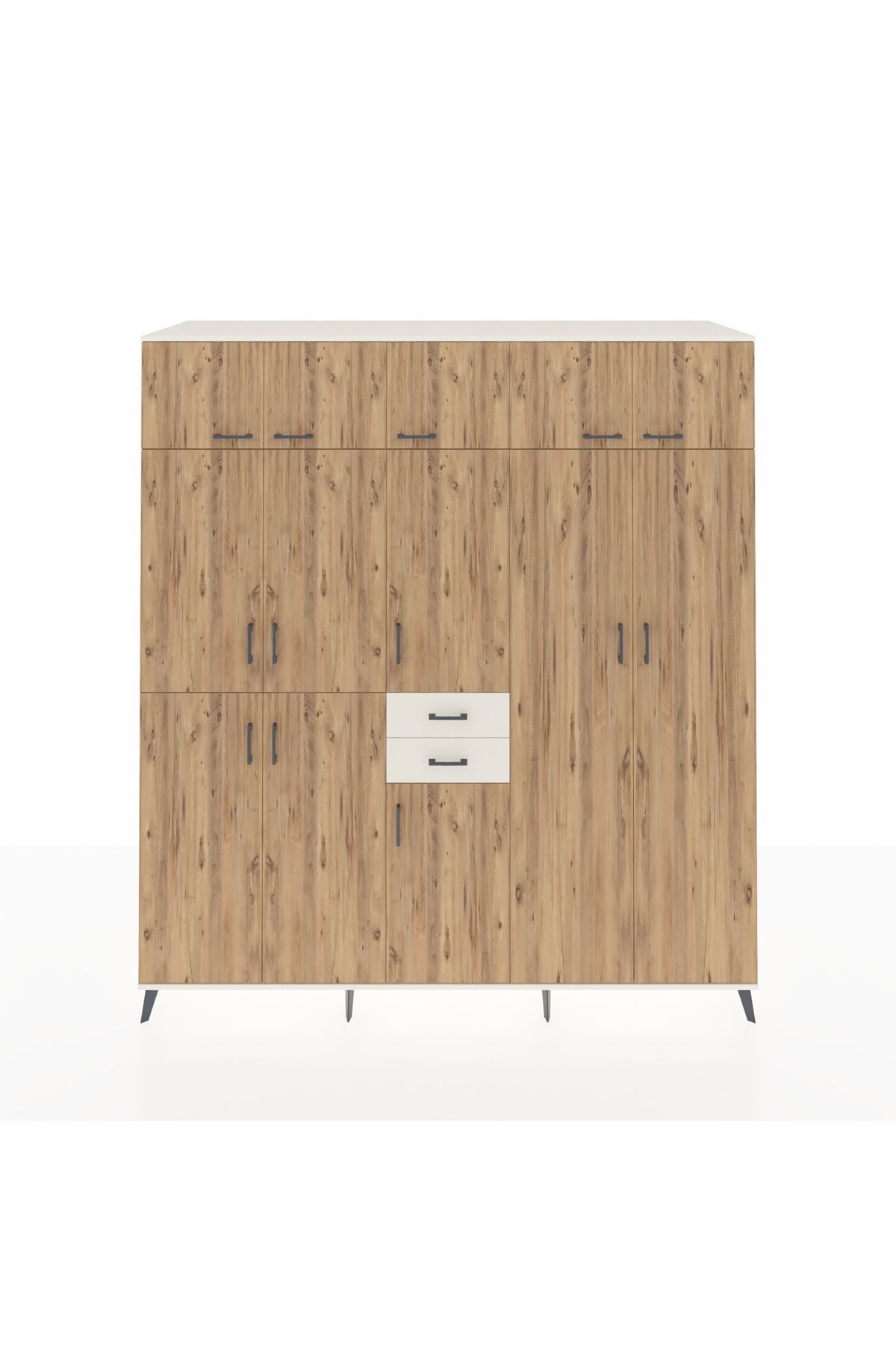 Kronos Dolap 10 Raflı 2 Çekmeceli 3 Askılı 220x59x243 Aytaşı-Çam/Aytaşı