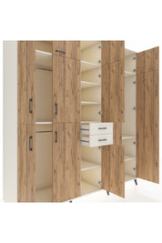 Kronos Dolap 10 Raflı 2 Çekmeceli 3 Askılı 220x59x243 Aytaşı-Çam/Aytaşı