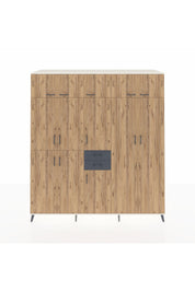 Kronos Dolap 10 Raflı 2 Çekmeceli 3 Askılı 220x59x243 Aytaşı-Çam/Antrasit