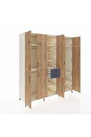 Kronos Dolap 10 Raflı 2 Çekmeceli 3 Askılı 220x59x243 Aytaşı-Çam/Antrasit