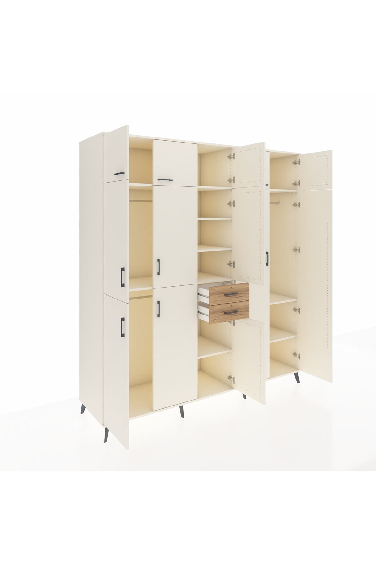 Kronos Dolap 10 Raflı 2 Çekmeceli 3 Askılı 220x59x243 Aytaşı-Aytaşı/Çam