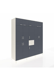 Kronos Dolap 10 Raflı 2 Çekmeceli 3 Askılı 220x59x243 Aytaşı-Antrasit/Aytaşı