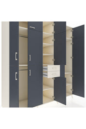 Kronos Dolap 10 Raflı 2 Çekmeceli 3 Askılı 220x59x243 Aytaşı-Antrasit/Aytaşı