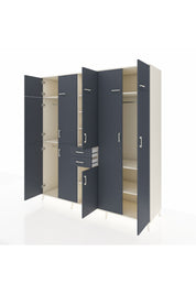 Kronos Dolap 10 Raflı 2 Çekmeceli 3 Askılı 220x59x243 Aytaşı-Antrasit/Antrasit