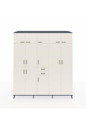 Kronos Dolap 10 Raflı 2 Çekmeceli 3 Askılı 220x59x243 Antrasit-Aytaşı/Aytaşı