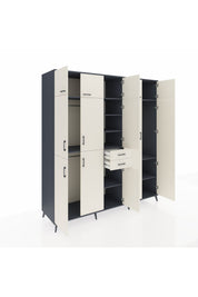 Kronos Dolap 10 Raflı 2 Çekmeceli 3 Askılı 220x59x243 Antrasit-Aytaşı/Aytaşı