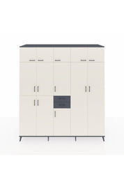 Kronos Dolap 10 Raflı 2 Çekmeceli 3 Askılı 220x59x243 Antrasit-Aytaşı/Antrasit