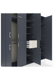 Kronos Dolap 10 Raflı 2 Çekmeceli 3 Askılı 220x59x243 Antrasit-Antrasit/Aytaşı