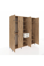 Kronos Dolap 10 Raflı 2 Çekmeceli 3 Askılı 220x59x243 Çam-Çam/Aytaşı