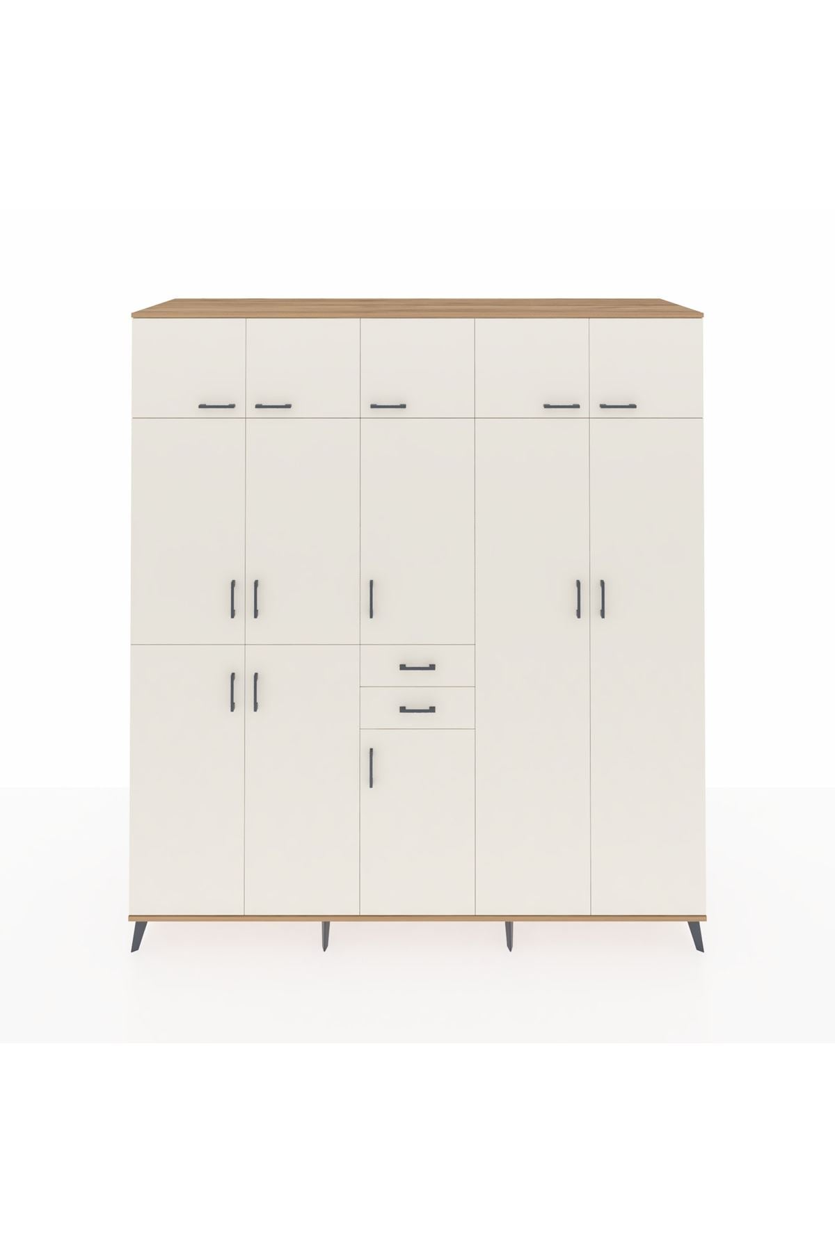 Kronos Dolap 10 Raflı 2 Çekmeceli 3 Askılı 220x59x243 Çam-Aytaşı/Aytaşı