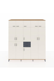 Kronos Dolap 10 Raflı 2 Çekmeceli 3 Askılı 220x59x243 Çam-Aytaşı/Antrasit