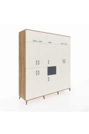 Kronos Dolap 10 Raflı 2 Çekmeceli 3 Askılı 220x59x243 Çam-Aytaşı/Antrasit