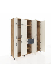 Kronos Dolap 10 Raflı 2 Çekmeceli 3 Askılı 220x59x243 Çam-Aytaşı/Antrasit