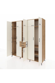 Kronos Dolap 10 Raflı 2 Çekmeceli 3 Askılı 220x59x243 Çam-Aytaşı/Çam