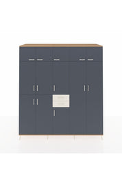 Kronos Dolap 10 Raflı 2 Çekmeceli 3 Askılı 220x59x243 Çam-Antrasit/Aytaşı