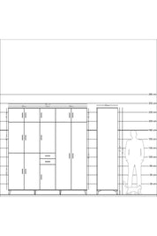 Kronos Dolap 10 Raflı 2 Çekmeceli 3 Askılı 220x59x243 - S784M053V27C