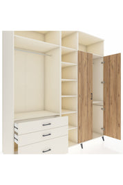 Kronos Dolap 10 Raflı 3 Çekmeceli 2 Askılı 220x59x243 Aytaşı-Çam/Aytaşı