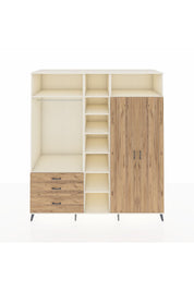 Kronos Dolap 10 Raflı 3 Çekmeceli 2 Askılı 220x59x243 Aytaşı-Çam/Çam