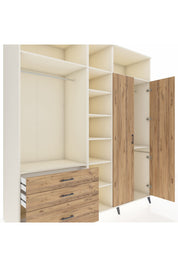 Kronos Dolap 10 Raflı 3 Çekmeceli 2 Askılı 220x59x243 Aytaşı-Çam/Çam