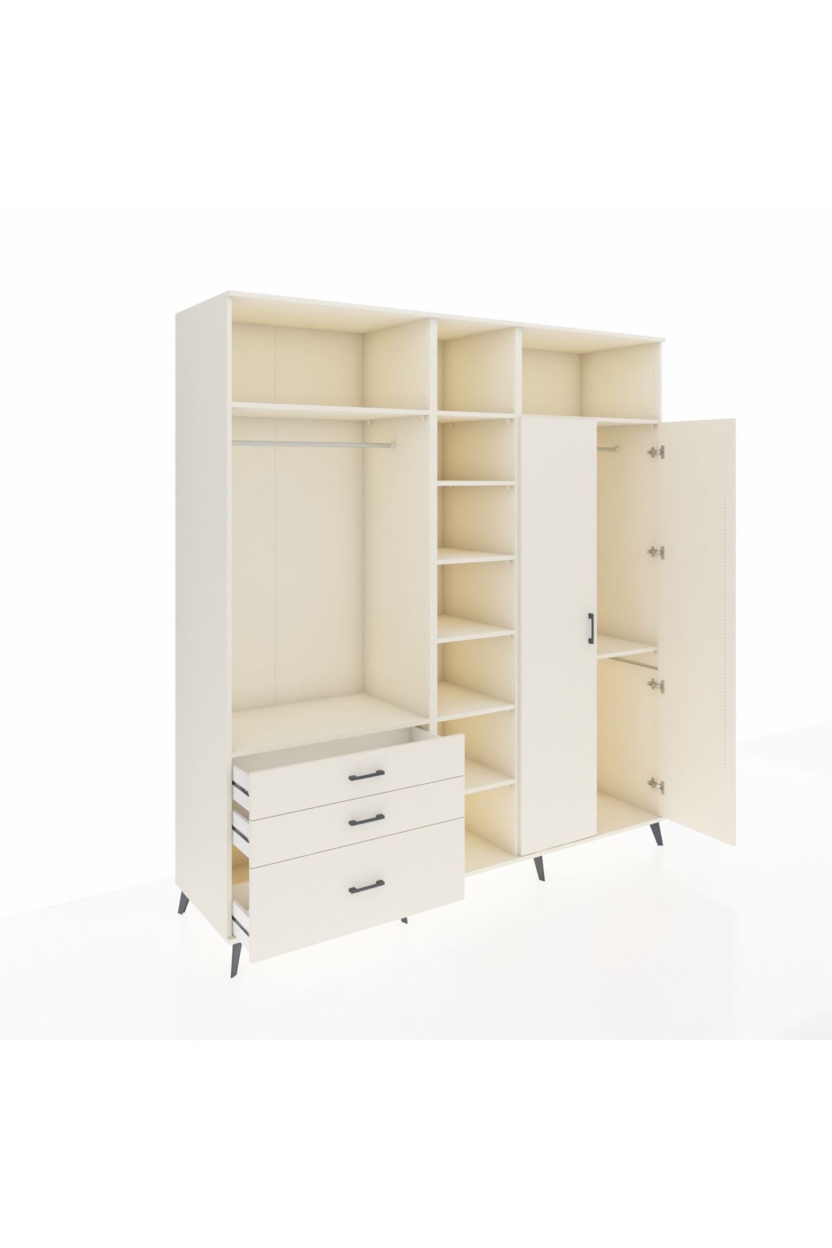 Kronos Dolap 10 Raflı 3 Çekmeceli 2 Askılı 220x59x243 Aytaşı-Aytaşı/Aytaşı