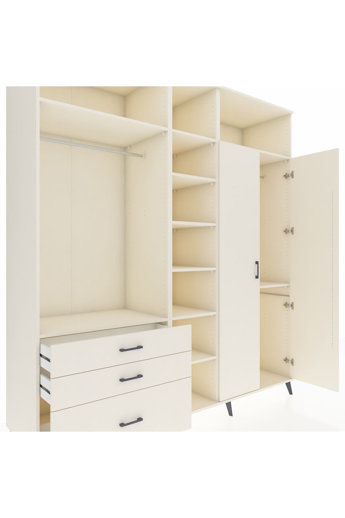 Kronos Dolap 10 Raflı 3 Çekmeceli 2 Askılı 220x59x243 Aytaşı-Aytaşı/Aytaşı