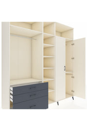 Kronos Dolap 10 Raflı 3 Çekmeceli 2 Askılı 220x59x243 Aytaşı-Aytaşı/Antrasit