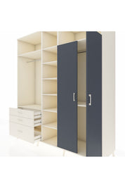 Kronos Dolap 10 Raflı 3 Çekmeceli 2 Askılı 220x59x243 Aytaşı-Antrasit/Aytaşı