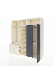 Kronos Dolap 10 Raflı 3 Çekmeceli 2 Askılı 220x59x243 Aytaşı-Antrasit/Aytaşı