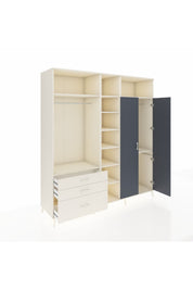 Kronos Dolap 10 Raflı 3 Çekmeceli 2 Askılı 220x59x243 Aytaşı-Antrasit/Aytaşı