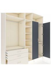 Kronos Dolap 10 Raflı 3 Çekmeceli 2 Askılı 220x59x243 Aytaşı-Antrasit/Aytaşı