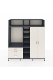 Kronos Dolap 10 Raflı 3 Çekmeceli 2 Askılı 220x59x243 Antrasit-Aytaşı/Aytaşı