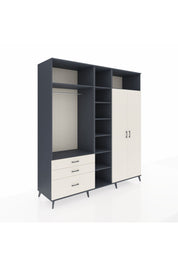 Kronos Dolap 10 Raflı 3 Çekmeceli 2 Askılı 220x59x243 Antrasit-Aytaşı/Aytaşı