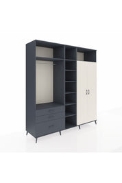 Kronos Dolap 10 Raflı 3 Çekmeceli 2 Askılı 220x59x243 Antrasit-Aytaşı/Antrasit