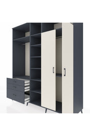 Kronos Dolap 10 Raflı 3 Çekmeceli 2 Askılı 220x59x243 Antrasit-Aytaşı/Antrasit
