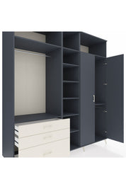 Kronos Dolap 10 Raflı 3 Çekmeceli 2 Askılı 220x59x243 Antrasit-Antrasit/Aytaşı