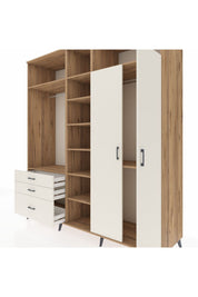 Kronos Dolap 10 Raflı 3 Çekmeceli 2 Askılı 220x59x243 Çam-Aytaşı/Aytaşı
