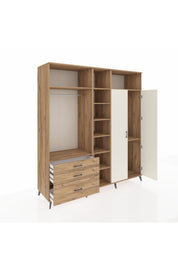 Kronos Dolap 10 Raflı 3 Çekmeceli 2 Askılı 220x59x243 Çam-Aytaşı/Çam