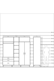Kronos Dolap 10 Raflı 3 Çekmeceli 2 Askılı 220x59x243 - S784M054V27C