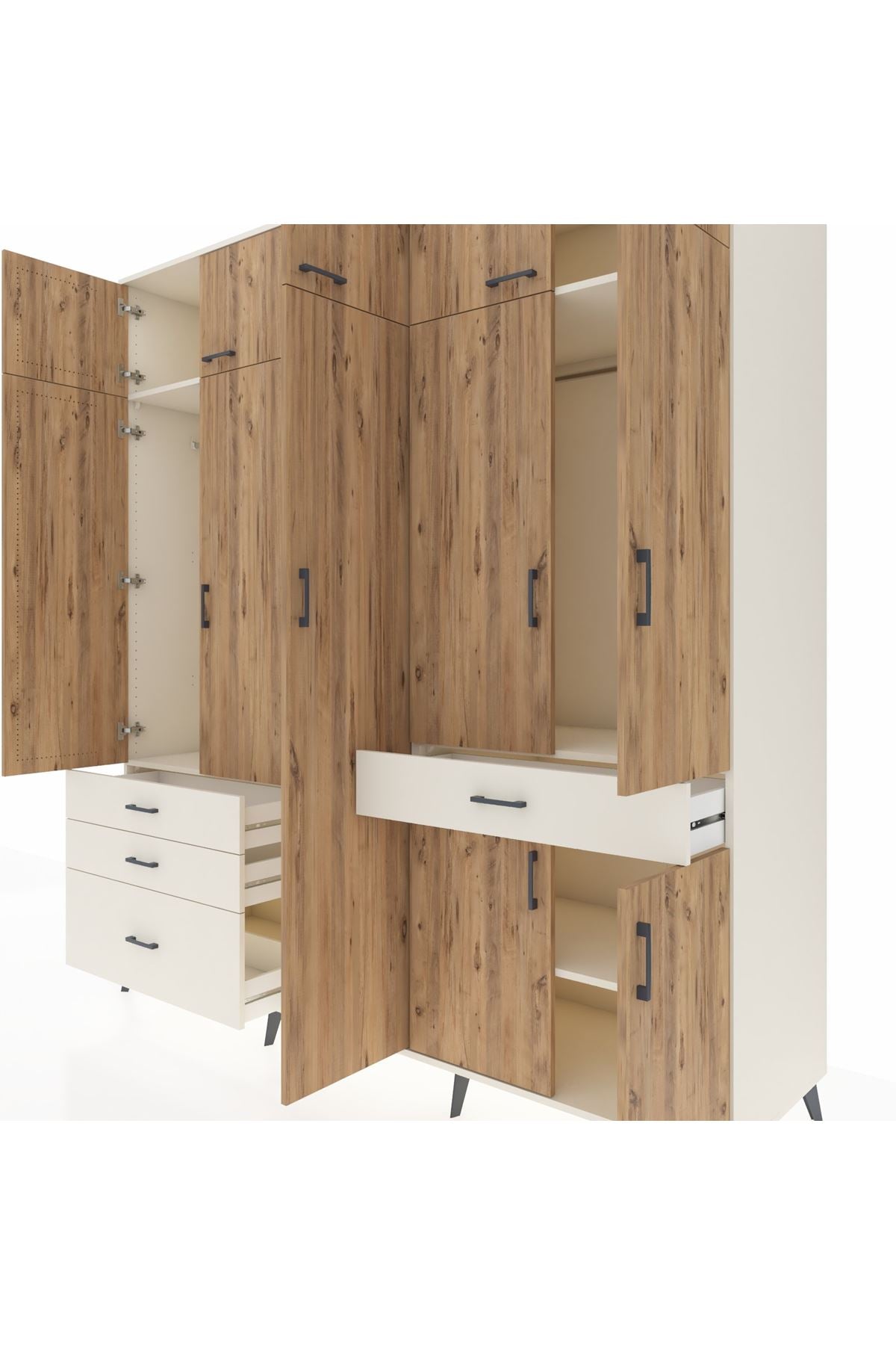 Kronos Dolap 11 Raflı 4 Çekmeceli 2 Askılı 220x59x243 - S784M055V01C