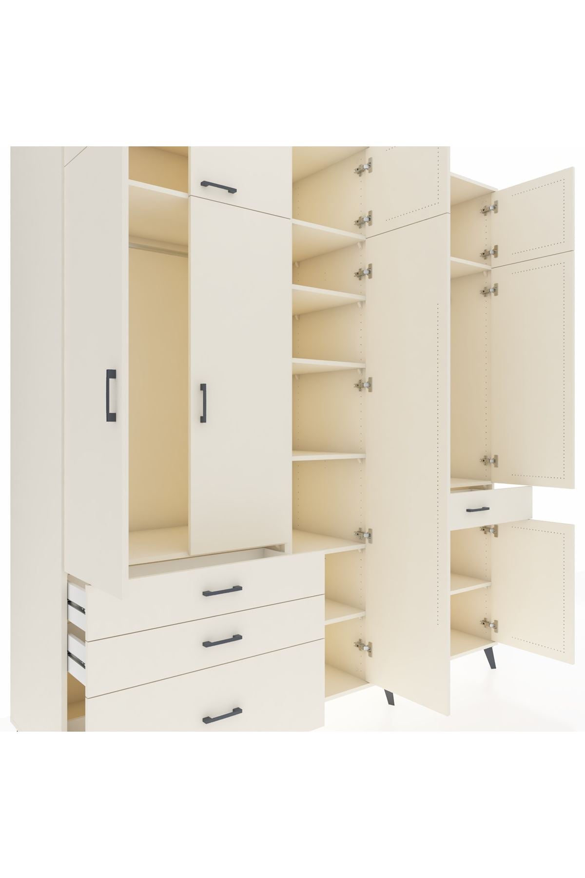 Kronos Dolap 11 Raflı 4 Çekmeceli 2 Askılı 220x59x243 - S784M055V04C