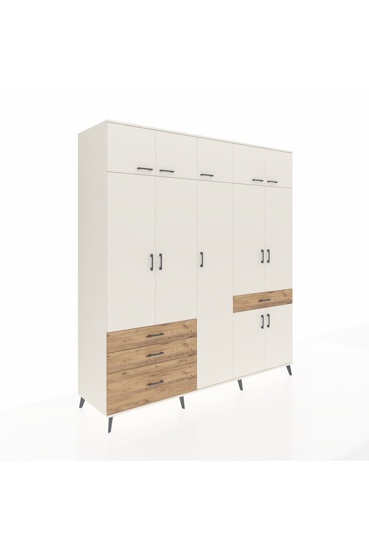 Kronos Dolap 11 Raflı 4 Çekmeceli 2 Askılı 220x59x243 - S784M055V06C